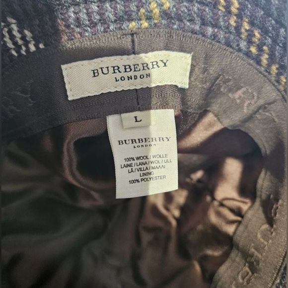 BURBERRY LONDON Hat Check Patterned Wool Bucket Cap EUC - Picture 4 of 5